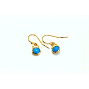 Girls Turquoise Earrings/ 0.50" Drop/ French Hook/ Premium 1/20 14K Gold Filled